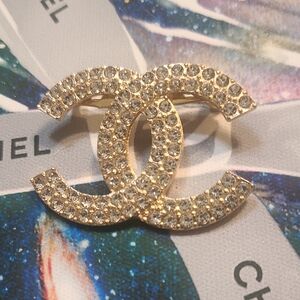 Gold and Crystal Brooch